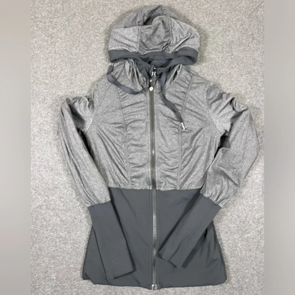 Lululemon sz 6 reversible dance studio jacket black grey - Picture 5 of 7